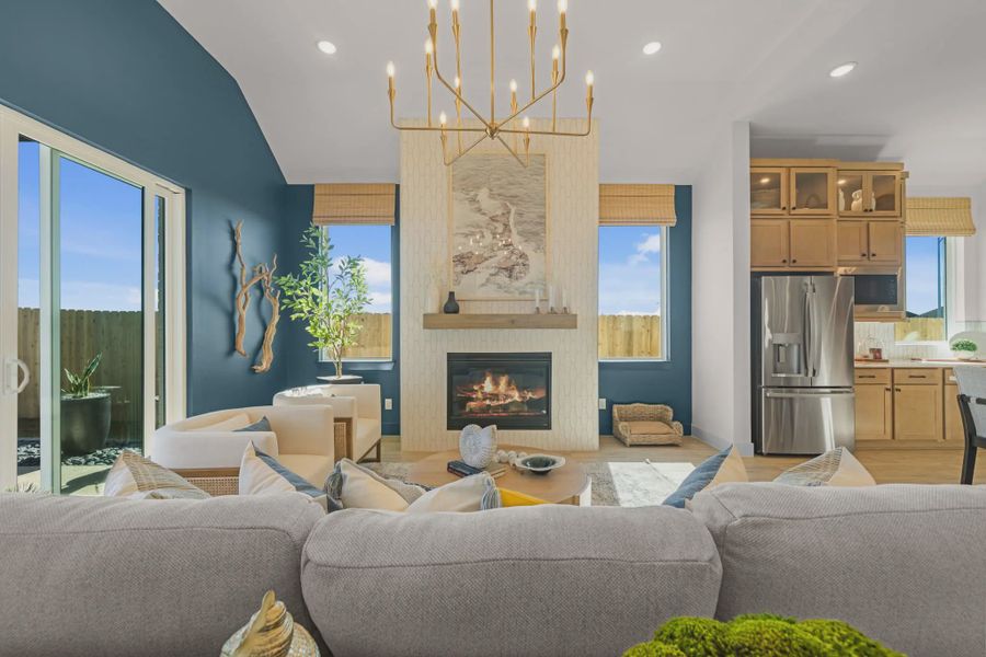 Representative furnished interior of a home built from the Hampton by Chesmar Homes in Meridiana 50's and 60's, Manvel (Image 40).