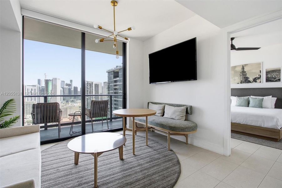 Furnished interior view inside a new home in , Miami (Image 7). Furnished interior view inside a new home in , Miami (Image 7).