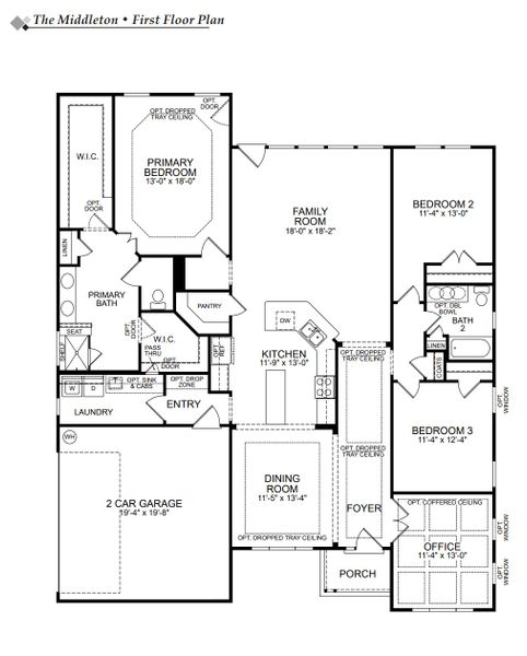 2D floor plan layout of this home in Hancock Farms, Aiken, SC (Image 5).