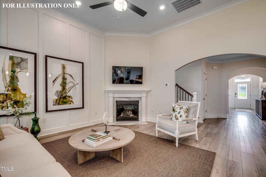 Fullerton great room and foyer-ink Fullerton great room and foyer-ink