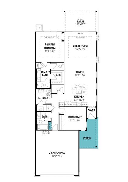 2D floor plan layout of this home in RiverTown - WaterSong, St. Johns, FL (Image 4).