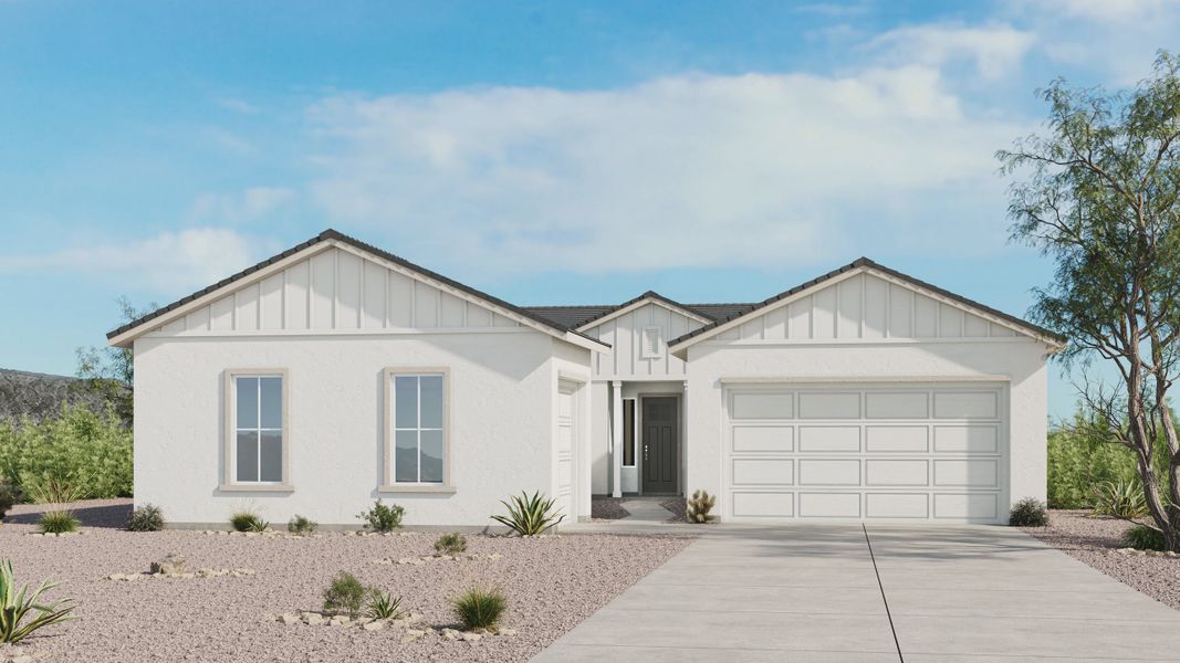 Representative exterior photo of a completed home built from the Cascade by Taylor Morrison in Saddleback, Peoria, AZ (Image 4). Representative exterior photo of a completed home built from the Cascade by Taylor Morrison in Saddleback, Peoria, AZ (Image 4).