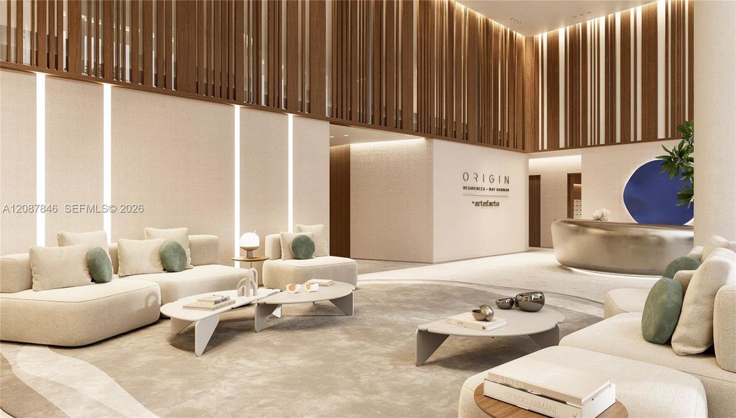 Furnished interior view inside a new home in Origin Residences, Bay Harbor Islands (Image 8).