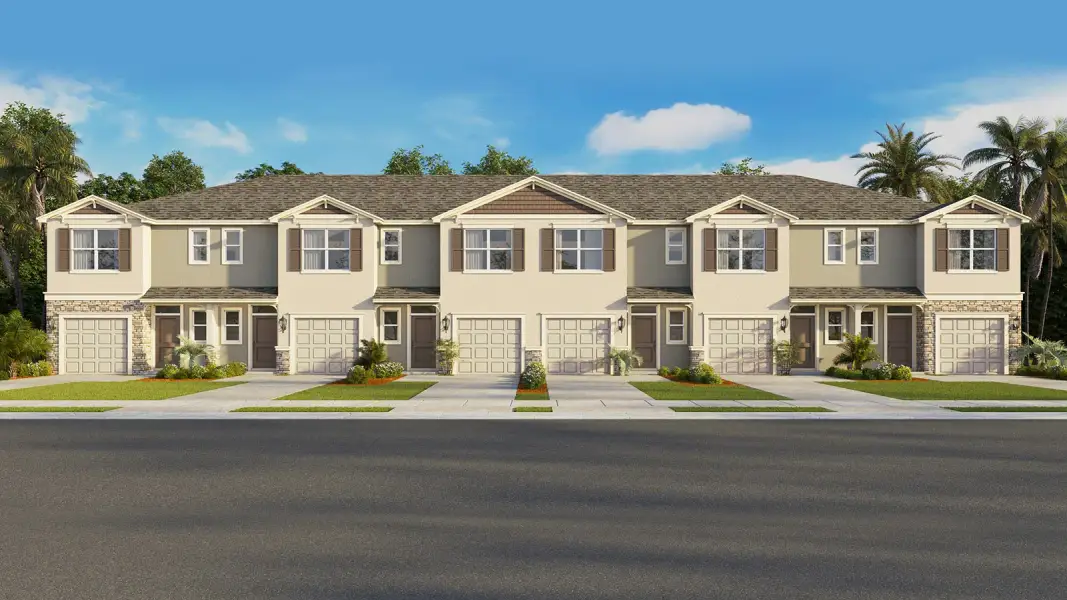 Representative exterior photo of a completed home built from the Pearson A by D.R. Horton in Skyway Point, Tampa, FL (Image 2). Representative exterior photo of a completed home built from the Pearson A by D.R. Horton in Skyway Point, Tampa, FL (Image 2).