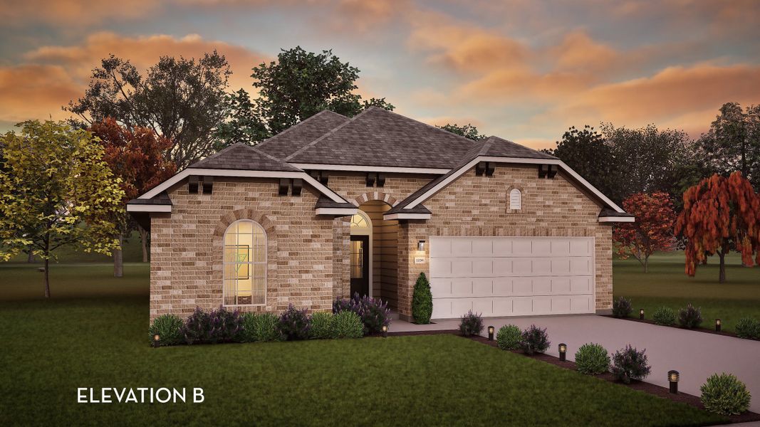 Representative exterior photo of a completed home built from the Greeley by CastleRock Communities in Hickory Ridge, Elmendorf, TX (Image 2).