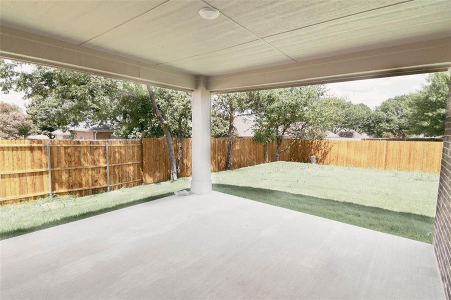 View of 14x14 covered patio