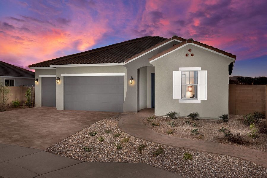 Representative exterior photo of a completed home built from the Blush by Mattamy Homes in Las Ventanas, Goodyear, AZ (Image 24). Representative exterior photo of a completed home built from the Blush by Mattamy Homes in Las Ventanas, Goodyear, AZ (Image 24).