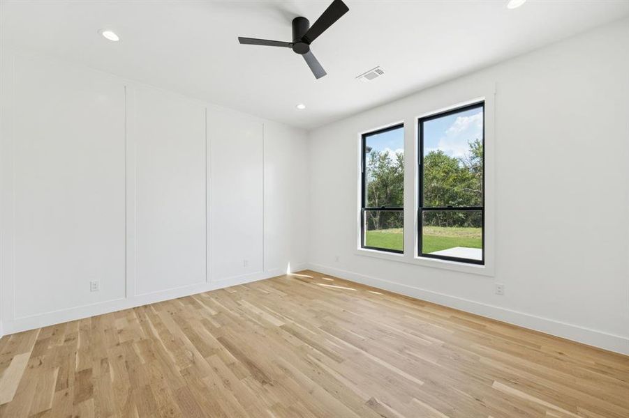 Each room has unique wood paneling. Each room has unique wood paneling.