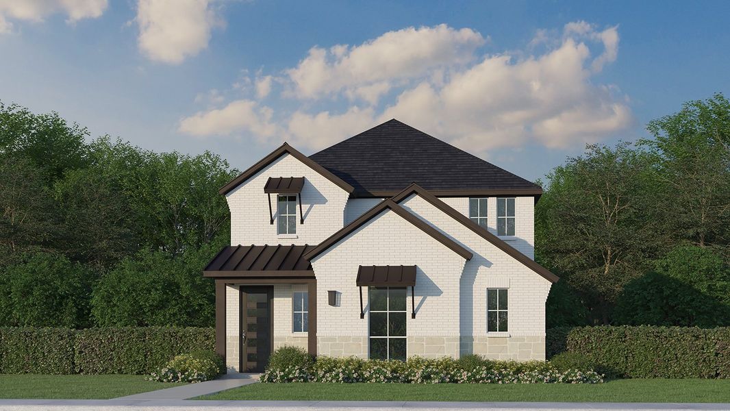 Plan 1460 Elevation C w/ Stone Plan 1460 Elevation C w/ Stone