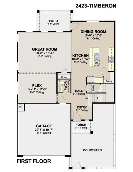 2D floor plan layout of this home in Emerald Estates, El Paso, TX (Image 5).