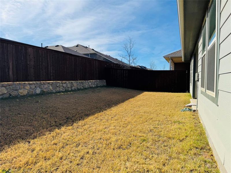 Exterior details and patio area of a home in Enclave at Pecan Creek, Providence Village (Image 2). Exterior details and patio area of a home in Enclave at Pecan Creek, Providence Village (Image 2).