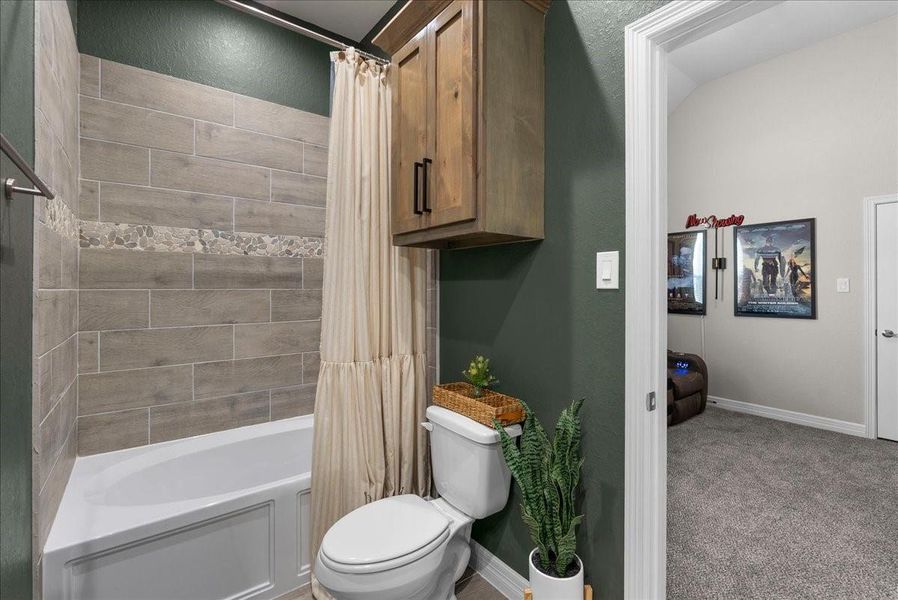 Guest bathroom connects to bedroom #2.