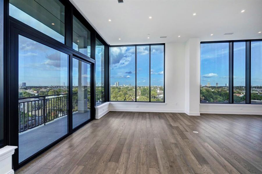 Bask in picture-postcard views of the Houston skyline from the terrace or great room.