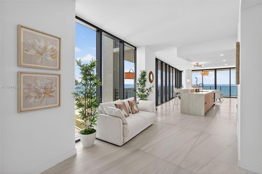 Locaton where sofa is can be a small den space, or dining area.