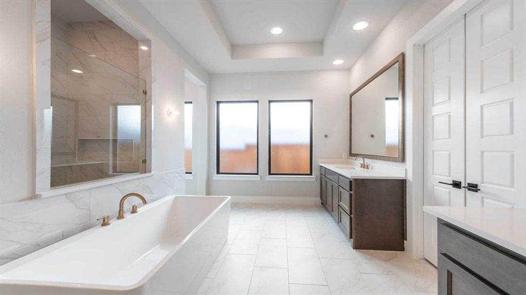 Furnished interior view inside a new home in Fields 60', Frisco (Image 10).