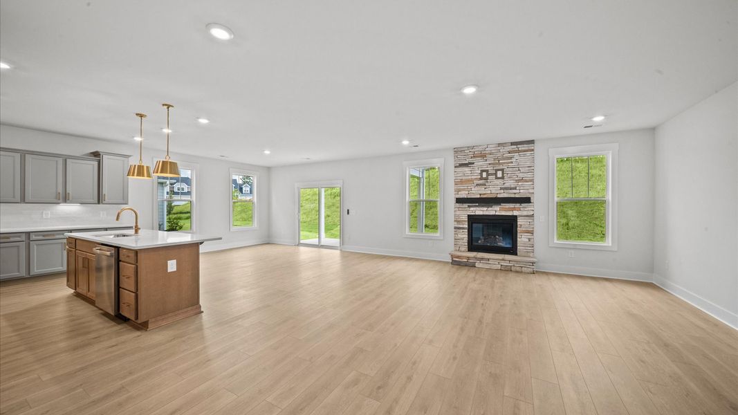 Thoughtful and stylish family room ideal for gathering, relaxing, and living beautifully