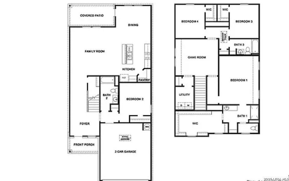 2D floor plan layout of this home in Winding Creek, New Braunfels, TX (Image 3).