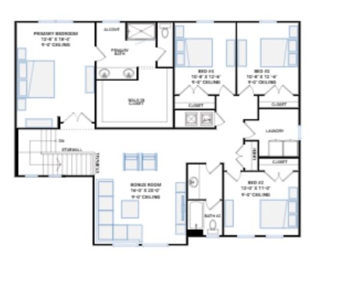 2D floor plan layout for the Florence by Cardel Homes in Fieldstone, Plant City, FL (Image 8).
