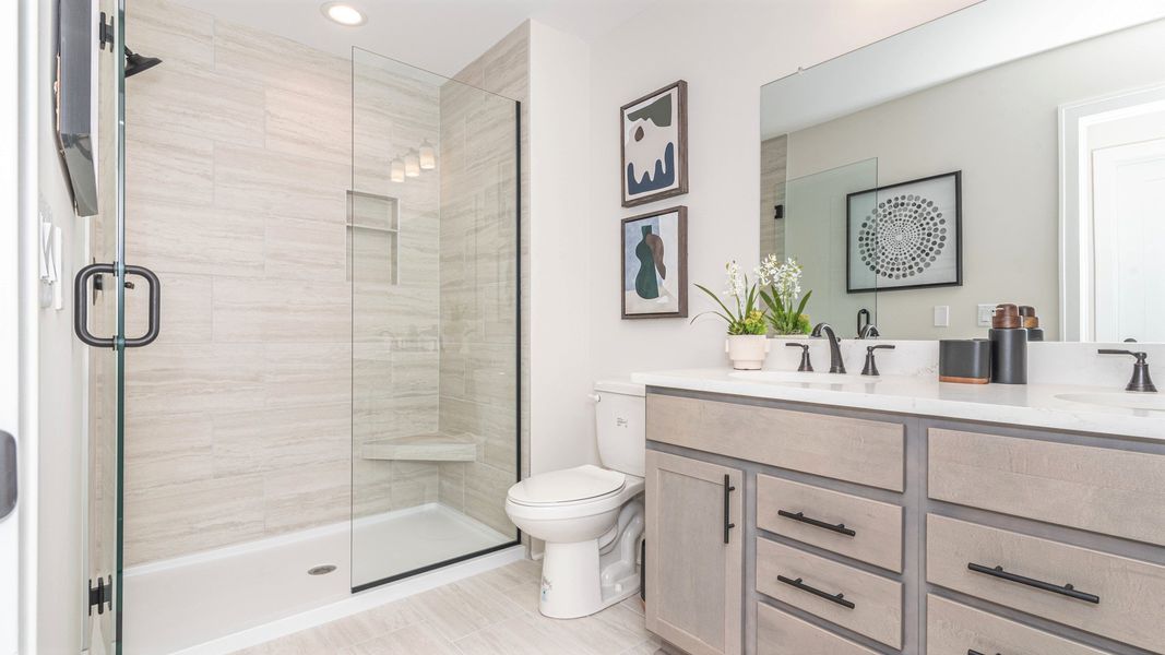 Representative furnished interior of a home built from the The Keswick  Townhome (End Viewout) by Norfolk Homes in Bristol Ridge Townhomes, Ann Arbor (Image 27).