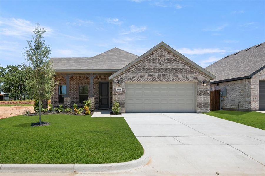 Front exterior of a new home in Pirate Village, Granbury, TX, highlighting curb appeal (Image 21). Front exterior of a new home in Pirate Village, Granbury, TX, highlighting curb appeal (Image 21).