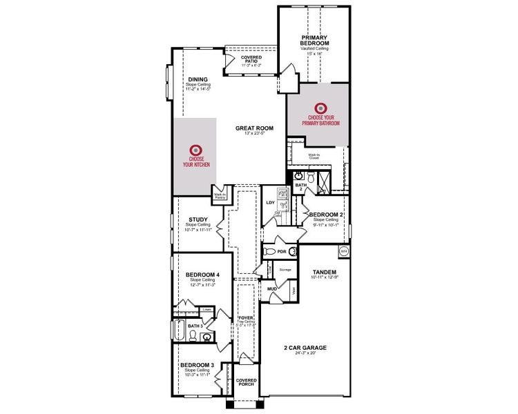 2D floor plan layout for the Mckinney by Beazer Homes in Amira: Heritage Collection, Tomball, TX (Image 4). 2D floor plan layout for the Mckinney by Beazer Homes in Amira: Heritage Collection, Tomball, TX (Image 4).