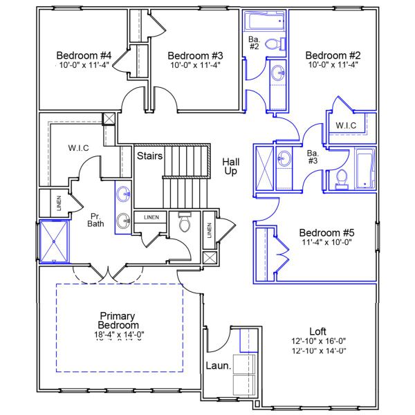 2D floor plan layout of this home in Citadel Point at Southbridge, Sneads Ferry, NC (Image 3).