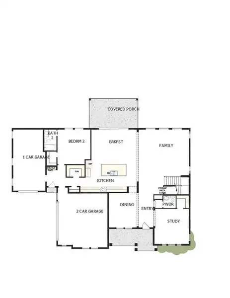 2D floor plan layout of this home in Meadow Brook Farms, Cumming, GA (Image 3).