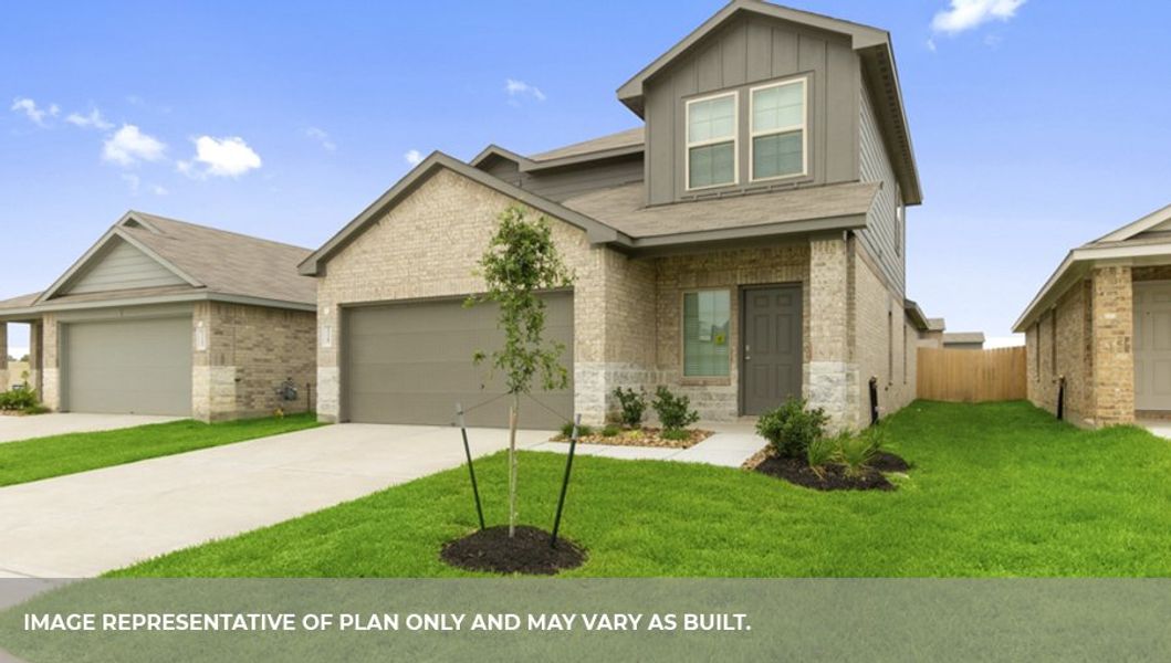 Representative exterior photo of a completed home built from the X30J by D.R. Horton in Granger Pines, Conroe, TX (Image 18). Representative exterior photo of a completed home built from the X30J by D.R. Horton in Granger Pines, Conroe, TX (Image 18).