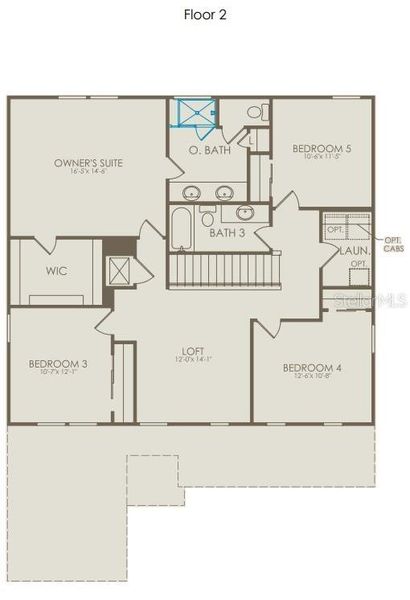 2D floor plan layout of this home in Winter Grove, Winter Garden, FL (Image 4).