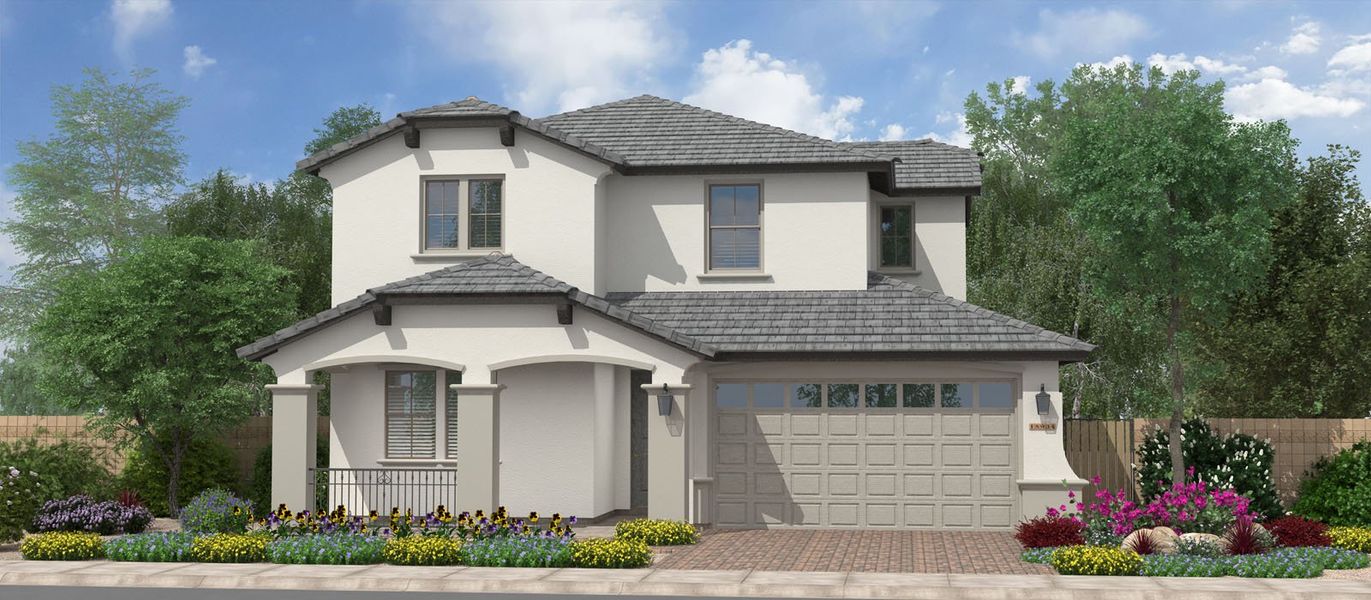 Representative exterior photo of a completed home built from the Quintessa by Fulton Homes in Silverado at Enclave, Litchfield Park, AZ (Image 6).