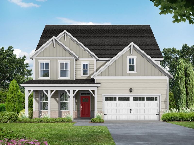 Representative exterior photo of a completed home built from the The Hickory B II by Davidson Homes LLC in Enclave at Belmont, Belmont, NC (Image 22).