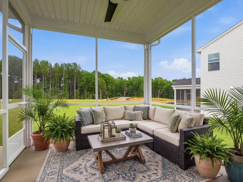 Exterior details and patio area of a home in Fallbrook Single Family Homes, Indian Trail (Image 2). Exterior details and patio area of a home in Fallbrook Single Family Homes, Indian Trail (Image 2).