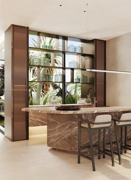 Furnished interior view inside a new home in , Miami Beach (Image 15).
