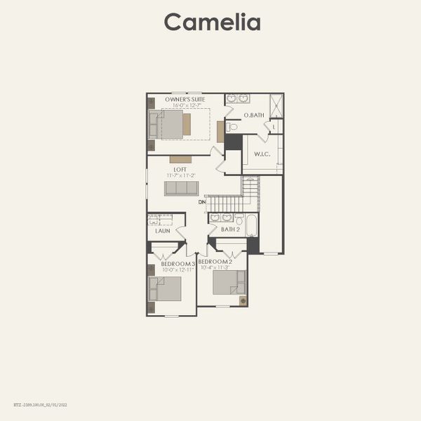 2D floor plan layout for the Camelia by Centex in Clearhaven, Princeton, TX (Image 3).