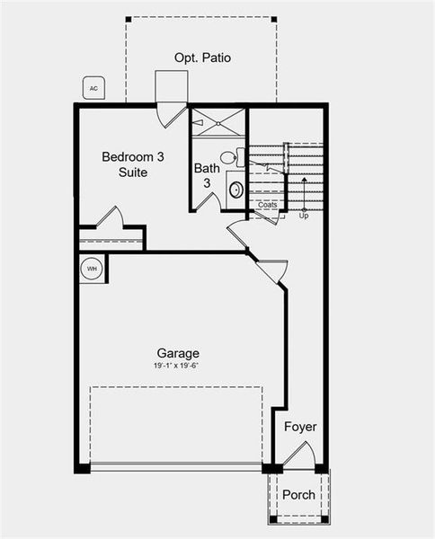 2D floor plan layout of this home in Chandler Run, Tucker, GA (Image 5).