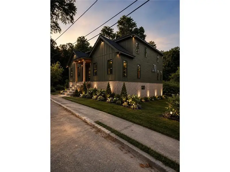 Front exterior of a new home in , Atlanta, GA, highlighting curb appeal (Image 10).