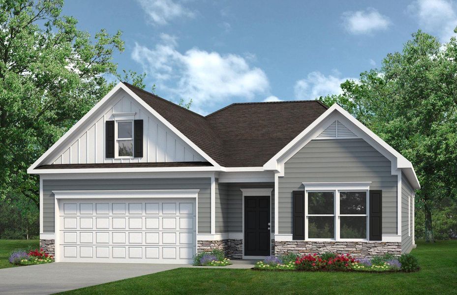 Front exterior of a new home in Jackson Hills, Clarksville, TN, highlighting curb appeal (Image 1). Front exterior of a new home in Jackson Hills, Clarksville, TN, highlighting curb appeal (Image 1).