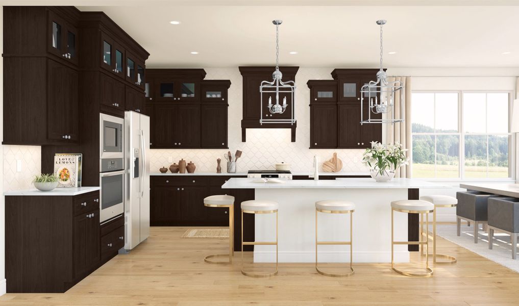 Kitchen with pendant light