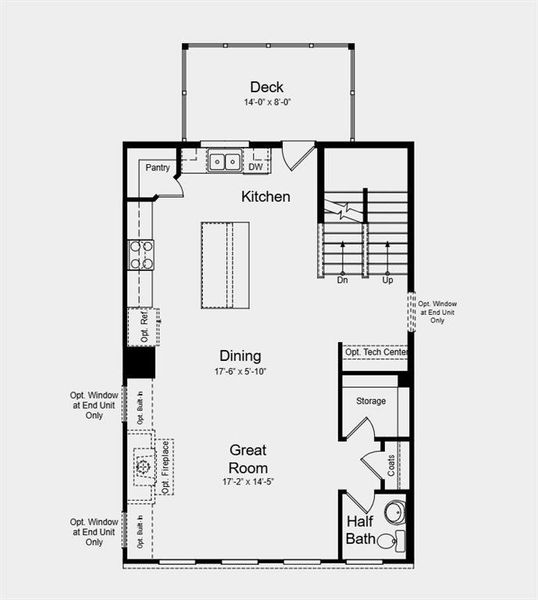 2D floor plan layout of this home in Rosewood Farm, Lawrenceville, GA (Image 7).