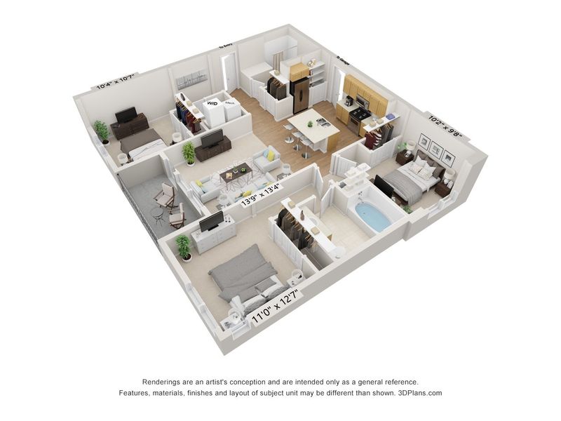2D floor plan layout of this home in Gateway Commons, Denver, CO (Image 2).