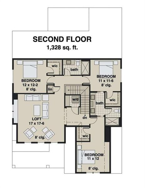 2D floor plan layout of this home in , Waco, GA (Image 3).