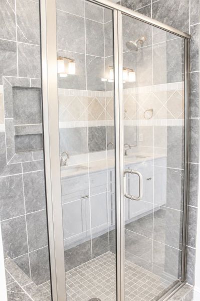 Close-up of interior finishes inside a home in Weybridge, Burlington (Image 17).