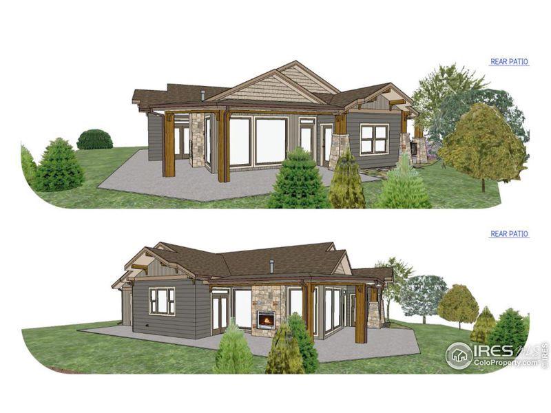 Hardy siding, timber and stone accents, main level living, large backyard patio