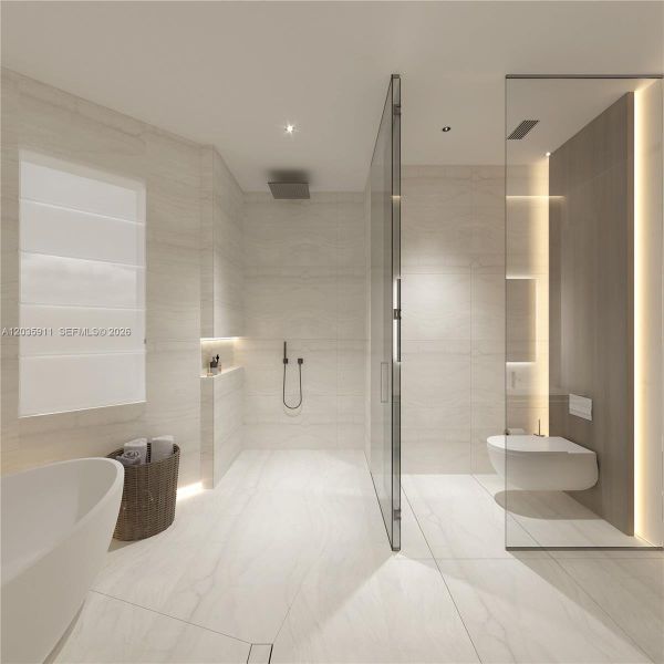 Furnished interior view inside a new home in , Sunny Isles Beach (Image 12). Furnished interior view inside a new home in , Sunny Isles Beach (Image 12).