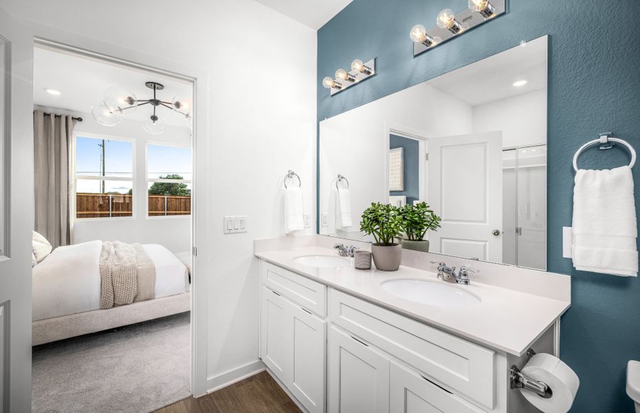 Representative furnished interior of a home built from the Afton by Pulte Homes in Saddleback at Santa Rita Ranch, Liberty Hill (Image 14).