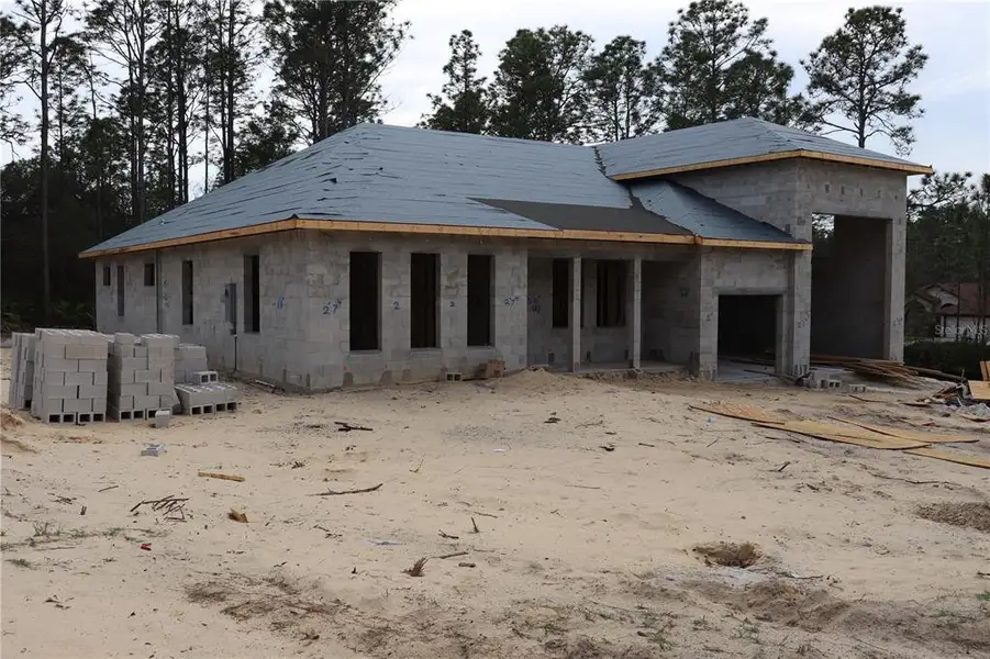 In-progress construction of a new home in Pine Ridge Estates, Beverly Hills, FL (Image 10).