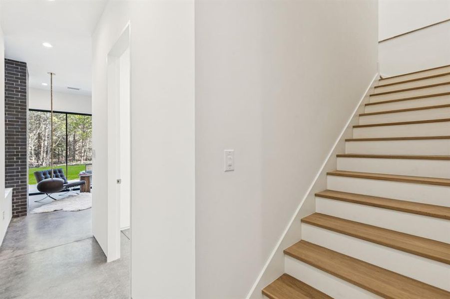 Stair to private lounge over Primary bedroom.