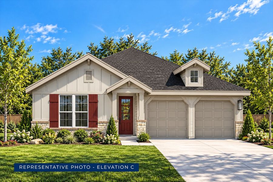 Representative exterior photo of a completed home built from the Monroe F - Phase 1 by First Texas Homes in Solterra, Mesquite, TX (Image 16).