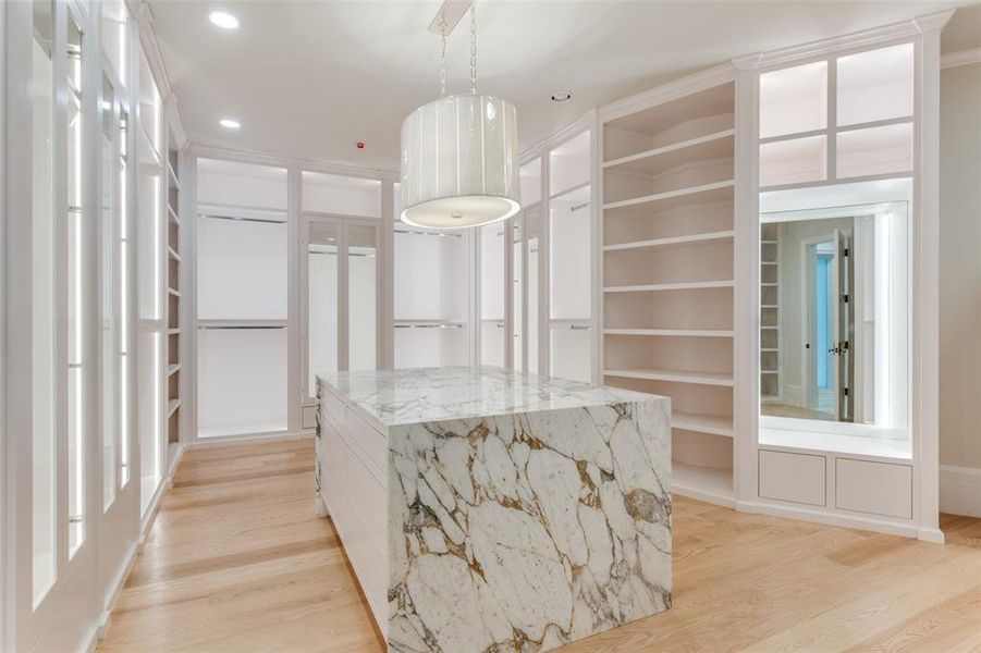 Walk in closet featuring light hardwood / wood-style floors