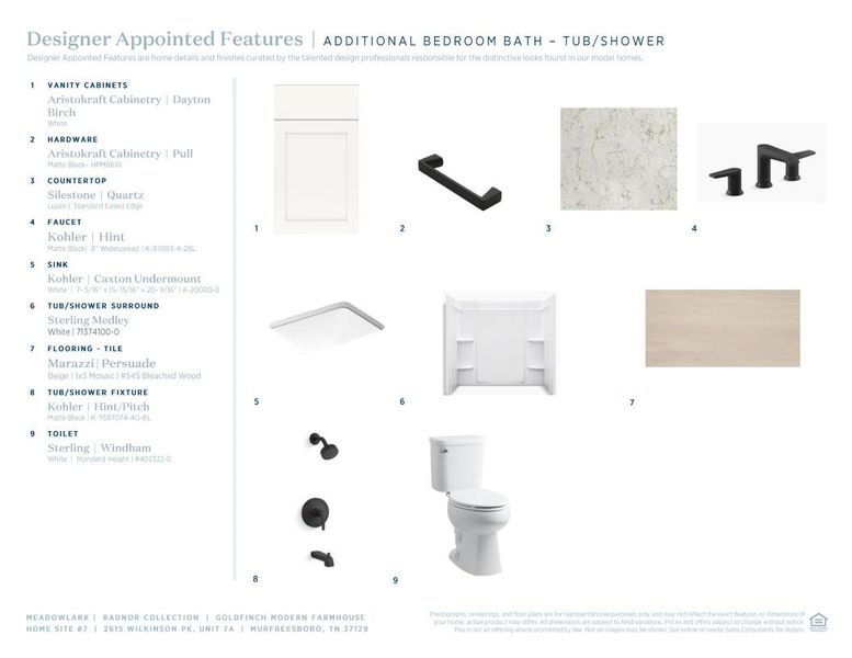 Sample of building materials used in homes in Meadowlark - Radnor Collection, Murfreesboro (Image 12).